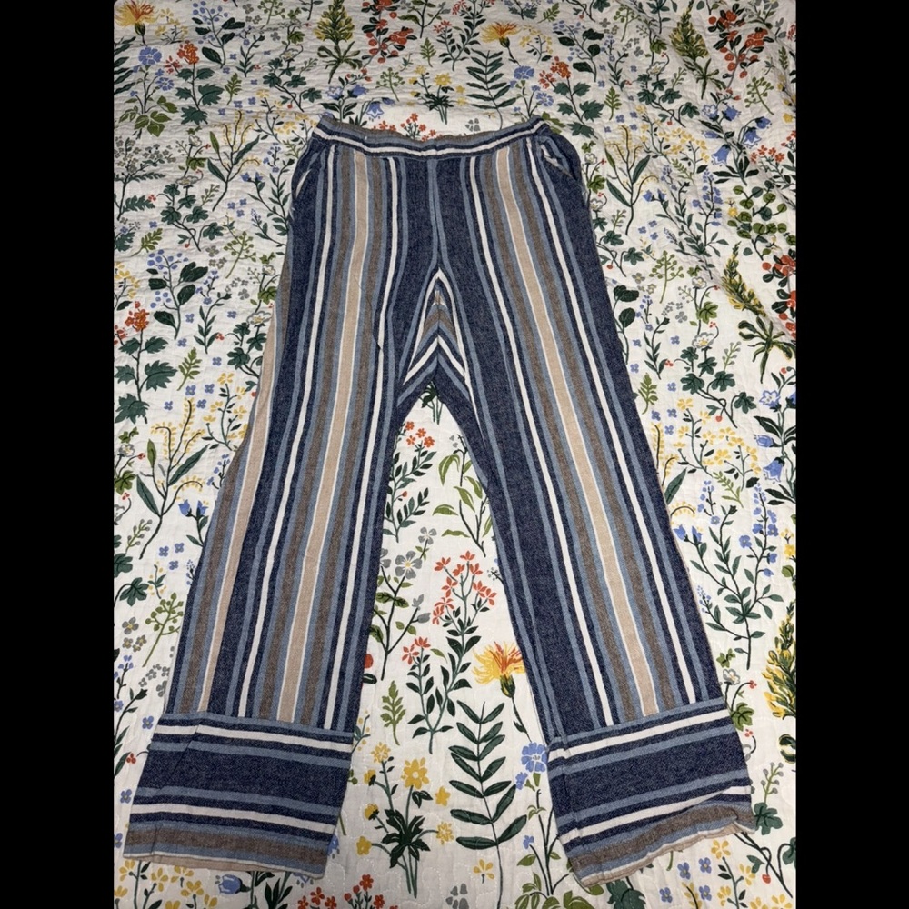 Ellen Tracy Blue and Gray Straight Leg Pants